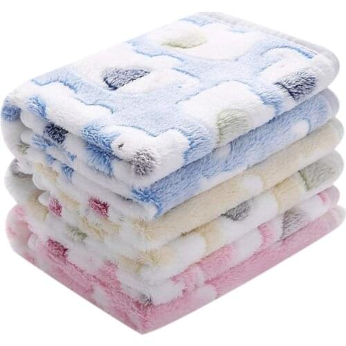 1 Pack 3 Blankets Super Soft Fluffy Premium Coral Fleece Pet Blanket Flannel Throw For Dog Puppy Cat