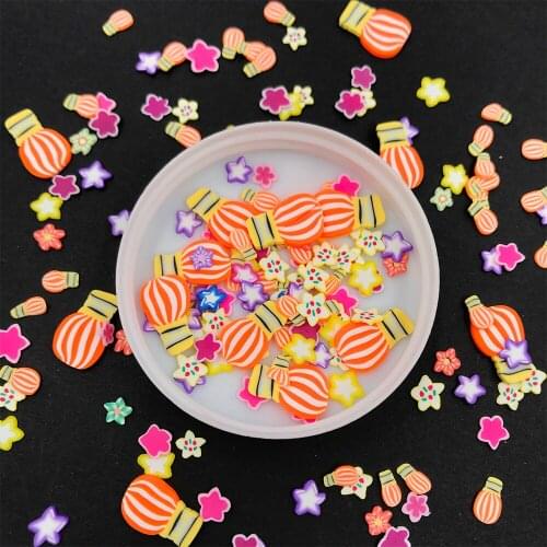 100g Mixed Soft Clay Sprinkles for Crafts Making Cartoon Doll Hot Air Ballon Star Polymer Slices DIY Slime Filler Accessories