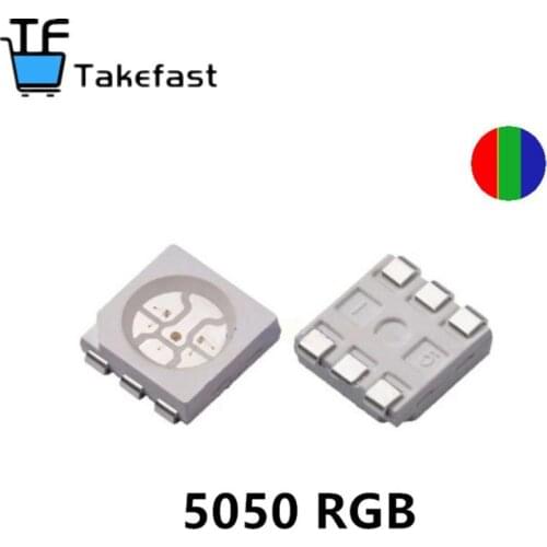 1000 pcs 5050 RGB SMD LED RED BLUE GREEN SMT LED PLCC-6 3-CHIPS Light Emitting Diodes Lamp Bead For Car, Boat, Bike DIY