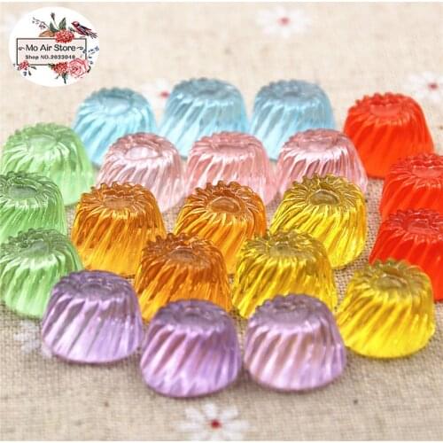 20PCS 10x17mm multicolor round transparent candy Resin Flatback Cabochon Miniature Food Art Decoration Charm Craft