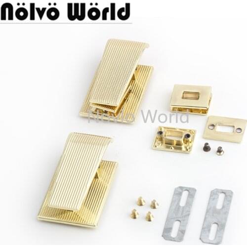 5-10-30sets 30*46mm Light gold Metal Lock Bag Case Buckle Clasp For Handbags Shoulder Bags Handbag lock