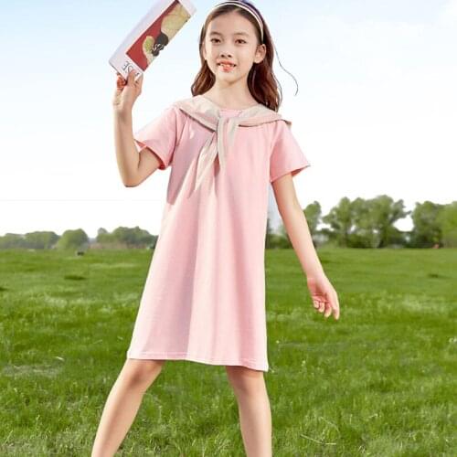 Cotton Striped Patchwork Summer Dresses 2020 Teenage Girls Sleeveless Knee Length Dress Baby Big Girl Sundress Kids Clothing