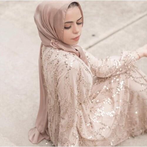 Tassel White Muslim Dress Kaftan Turkey Modest Dress Sequin Women Kurta Jalabiya Dubai Prayer Hijab Kaftans Clothes Elbise Abaya