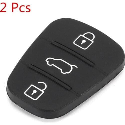 2 Pcs 3 Button Car Key Case Rubber Button Pad Car Key Shell For Hyundai Solaris Accent Tucson l10 l20 l30 /Kia Rio Ceed Flip