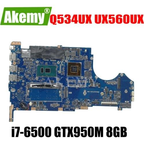 For Asus UX560U UX560UQK UX560UQ UX560UX Q534U Q534UX Q534UQ Laptop mainboard Motherboard i7-6500 CPU GTX950M 8GB-RAM
