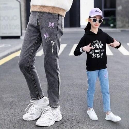 Girls Denim Jeans Pants Casual Jeans High Streetwear Loose Radish Pants Big Girls for Trousers School Teenage Girls Jeans Pants