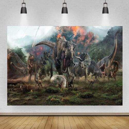 Dinosaur Party Photography Backdrop Jurassic Park World Theme Kids Birthday Decor Banner Photo Background Photoshoot