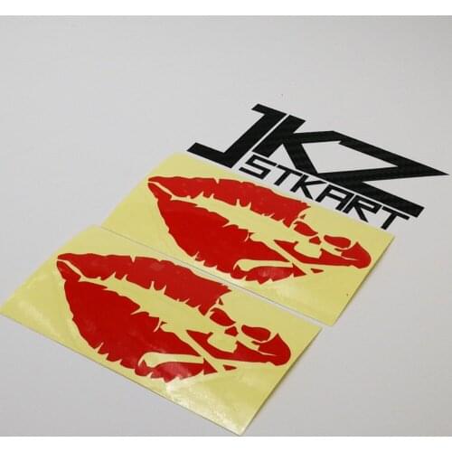 JKZ STKART 2 Pack Vinyl Die Cut Car Stickers Decals Small Skull Lips for Motor Bike Laptop Helmet Stickers