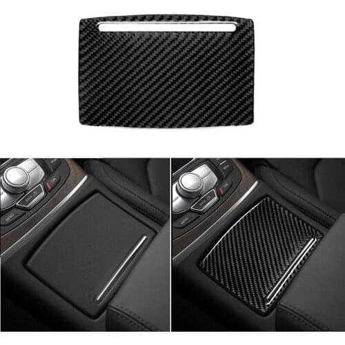 Fit For Audi A6 S6 C7 A7 S7 4G8 12-18 Carbon Fiber Interior Center Console Cup Holder Panel Cover Trim Sticker Car Accessories