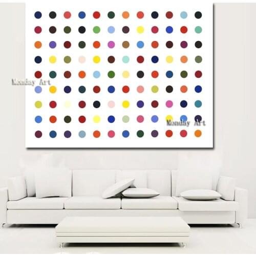 Nordic style canvas pictue Hand painted Colorful dots Oil Painting On Canvas Wall Art Picture For bedroom Home Decor best gift