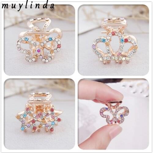 Muylinda 2019 New Fashion Trend South Korean-Style Girl Lady Color Crystal Hair Clip Bangs Clip Tiara