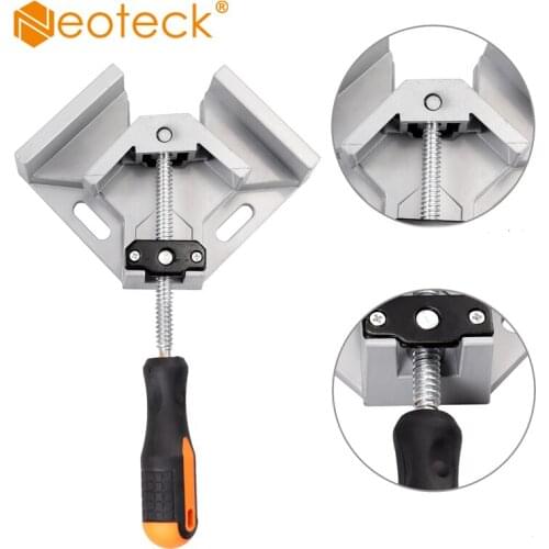 Neoteck 2 Pcs Aluminum Single Handles 90 Degree Corner Right Angle Clamp Vice Grip Welding Woodworking Aluminum Corner Clamps
