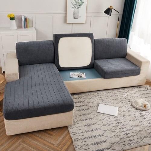 Stretch Couch Seat Cover Sofa Cushion Soft Furniture Protector for 1 2 3 Seater Big Couch corner Sofa Cover Sofa Grey Slipcover