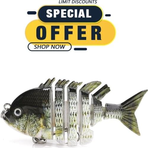 TREHOOK Limited Special Offer 6cm 4g Small 6-Segments Sinking Wobblers Fishing Lure