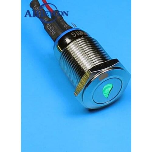 TY 1643Z 16mm Flat round head latching LED illuminated oil switch