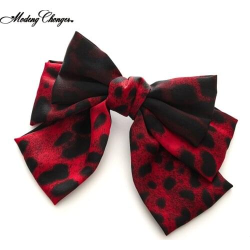 3 layers Leopard Print Barrette Hairgrips Big Large Bow Hairpin For Girls Ladies Hair Clip Fashion New Arrival Hair Accessories