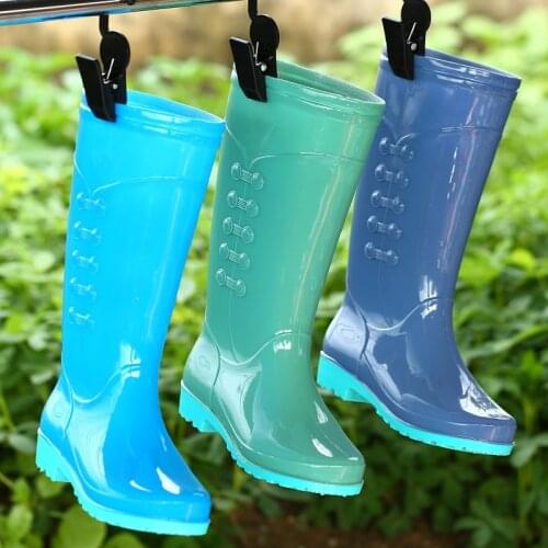 Ladies Waterproof Rain Boots Female Mid-Calf Fashion Women Rubber Rain Boots Girls Shoes Rainboots PVC Rain Shoes y789