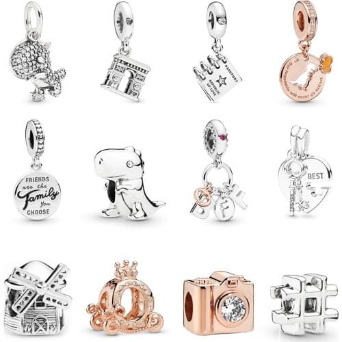 2019 Autumn And Winter 925 Wears Sterling Silver New Dino The Dinosaur Series Pendant Charm Original Female DIY Jewelry Bracelet