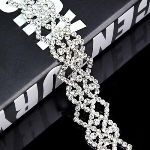 10Yards Hot Selling Beaded Rhinestone Trimming Chain Crystal Trim Bridal Accessories Free Shipping