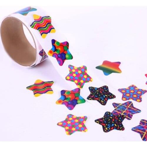 100pcs/roll Children Stationery Stickers School Reward Cute Heart Pentagram Sticker for Back-to-school Season Kids Toy Stickers