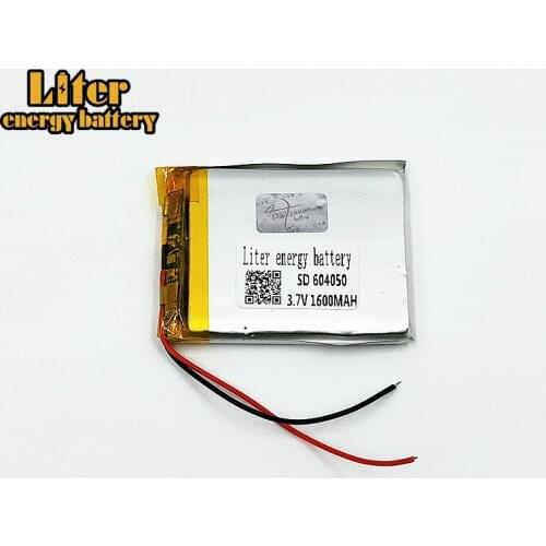 3.7V 1600mAh 604050 Lithium Polymer Li-Po Rechargeable Battery Li cells For Toy MP3 MP4 MP5 GPS Power Bank Speaker Tablet DIY