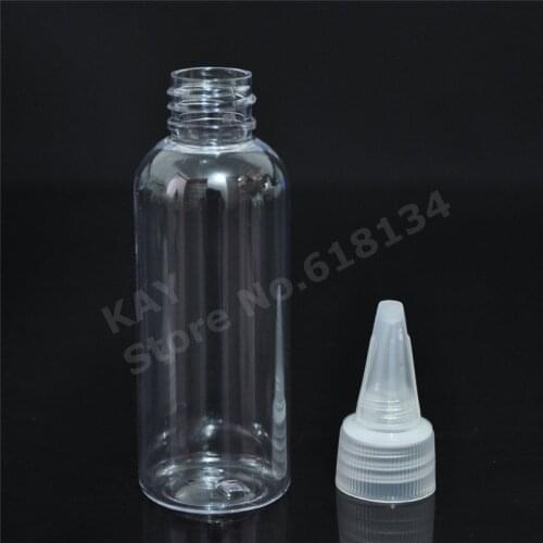 3000pcs Twist cap type paints bottle Plastic bottle with normal screw cap clear PET 60ml bottle