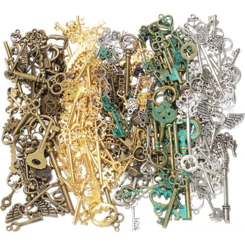 100g 50g Mixed Key Charms Antique Bronze Pendant Charms Bracelets Craft Metal Charms for Jewelry Making DIY Supplies Wholesale
