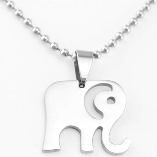 50pcs DIY animal jewelry cute little elephant calf necklace Pendant charms high polish stainless steel Pendants wholesale price