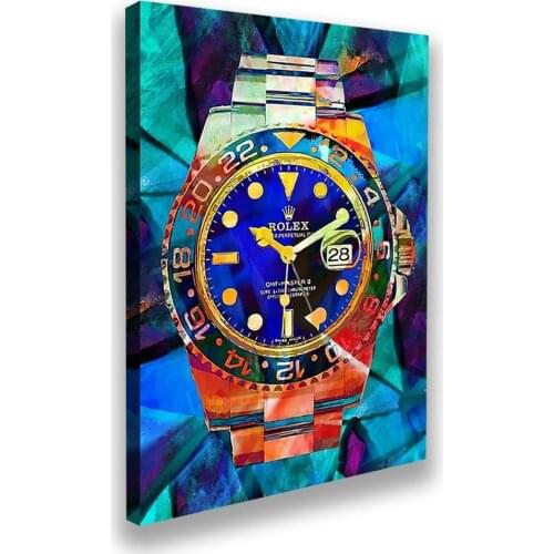 Modern Style Artwork Abstract Colorful Watch Canvas Painting Posters and Prints Wall Art Pictures for Home Living Room Decor
