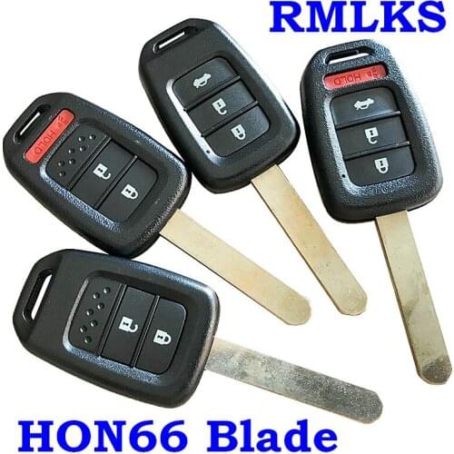 RMLKS 2 3 4 Buttons Uncut HON66 Blade Remote Car Key Case Shell Styling Fob Cover Keyless Key Fob