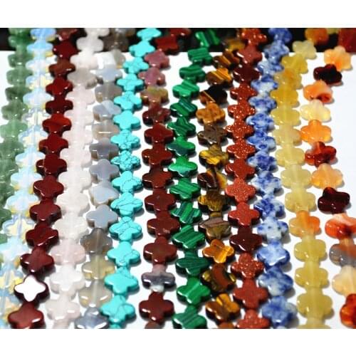 New 2020 Fashion Best Selling Natural Stone Clover Beads Jewelry Accessories Bead for jewelry making 28PCS/Lot 13.5MM*13.5MM*4MM