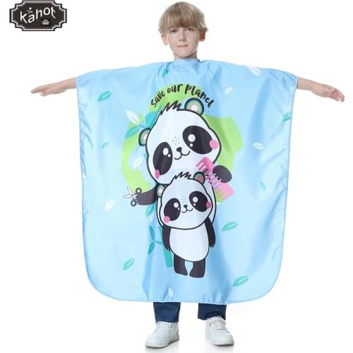 Kids Hair Cutting Cape Gown Cartoons Panda Pattern Hairdresser Hairdressing Apron Barber Shop Home Children Hair Cut Cape Apron