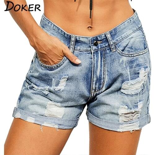 Doker Womens Ripped Jeans