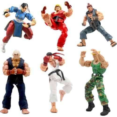 18cm Anime Figure NECA Classic Game Chun-Li Chun Li Ken Guile Hoshi Ryu Akuma Gouki Action Figure PVC Collectible Model Toys