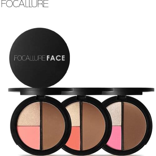FOCALLURE Highlighter & Bronzer palette Face contour shimmer highlighter blusher palette professional natural blush palette
