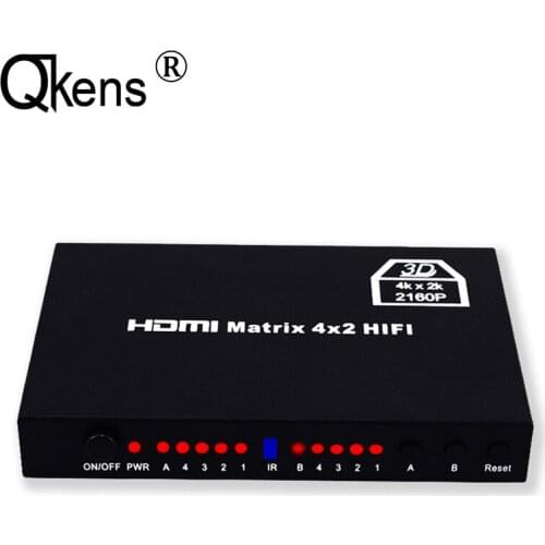 HDMI Matrix 4x2 HDMI Splitter 3D 4K 2160P HIFI True Matrix Audio Video Switch Converter for PS4 PS5 Laptop PC To Dual TV Monitor