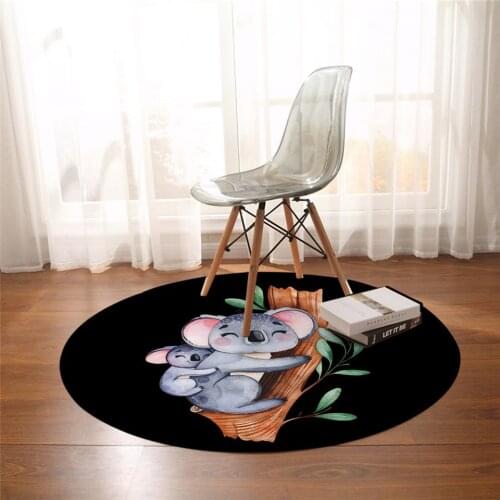 Creative Cartoon Animal Cute Koala Personality Art Round Small Floor Mat Carpet Bedroom Living Room Home Decoration