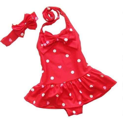 Girls Dot Swimwear Children Fashion Sandy Beach Baby Girl Dress One Piece Swimming Clothes Children Swimsuit Kids Bathing Suit