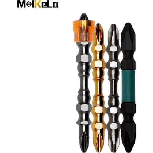 MeiKeLa 10Pcs High-quality single double head magnetic ring screwdriver electric drill screw wind batch stick strong cross
