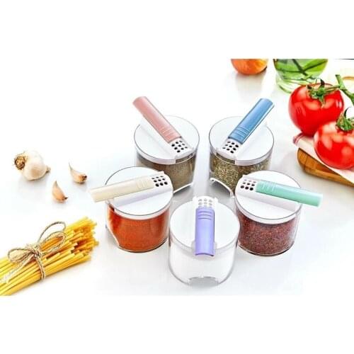5 pcs bremen spice jar set seasoning box transparent seasoning pot storage container Cruet salt pepper cumin powder condiment kitchen