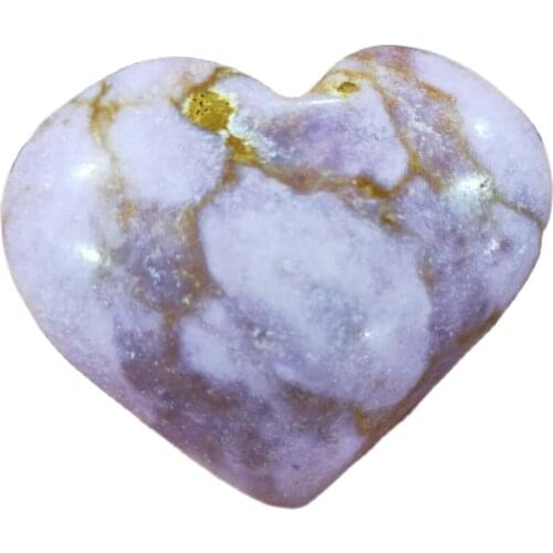 Natural Lepidolite Purple Mica Quartz Crystal Polished Heart Shaped Stones Specimen Home Decoration Natural Healing Crystals