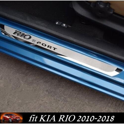 New RIO 2010-2019 Car Door Sill Protective Cover Stainless Steel Door Sill Scuff Plate for Kia Rio X Line 2015-2019