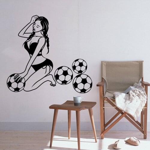 Sexy Football Baby Girl Wallpaper Removable Vinyl Wall Stickers for Living Room Art Murals Decals Bedroom Poster Decor K778
