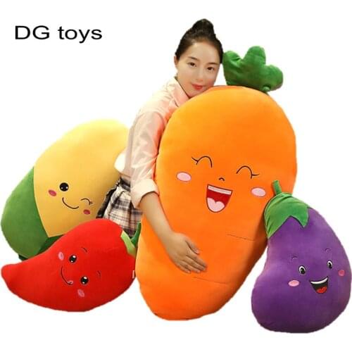 Super Soft Eggplant Carrot plush Toy Pillow Stuffed Caroon Vegetables Throw Pillow Corn Chili Nap Bed Sleeping Pillow TV Cushion