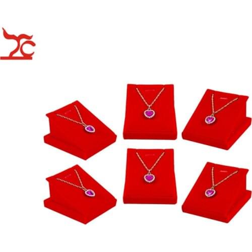 Factory Sale 12Pcs Classic Jewelry Display Rack Red Velvet Earring Organizer Pendant Display Holder Exhibition Stand 7*8*5 cm