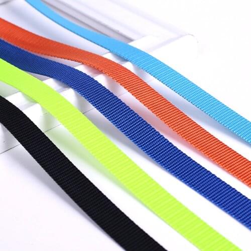 100M 1cm wide Colorful thick nylon webbing pet traction rope flat nylon lanyard