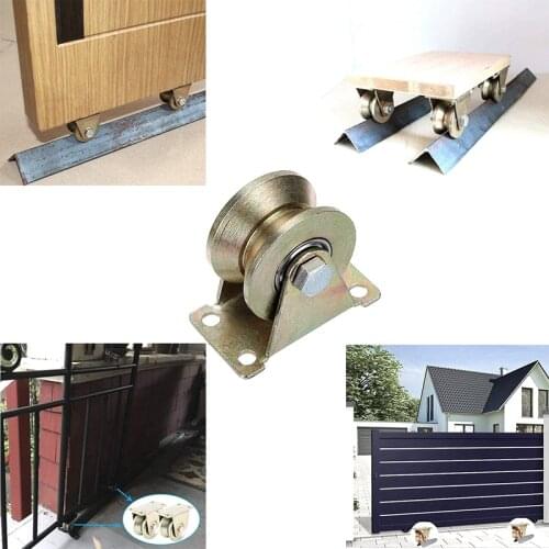 New 2Pcs 2 inch V-Groove Wheel Heavy Rigid Caster Sliding Door Roller For Sliding Door Industrial MachinesWire Rope Rail