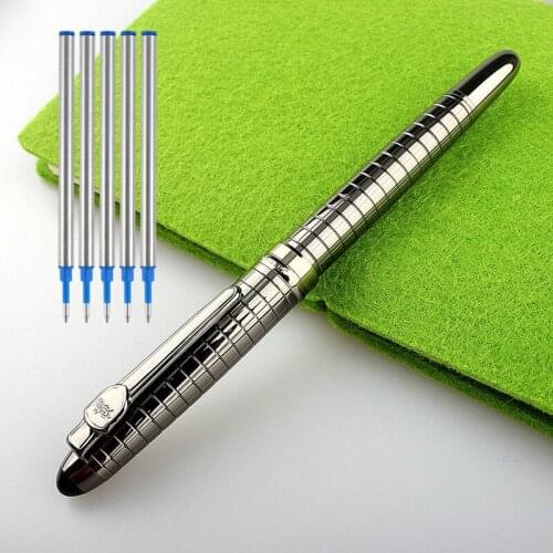 Jinhao Rollerball Pen Luxury Metal Ballpoint Pen 163 0.7mm Black Refill Caneta Roller Pen