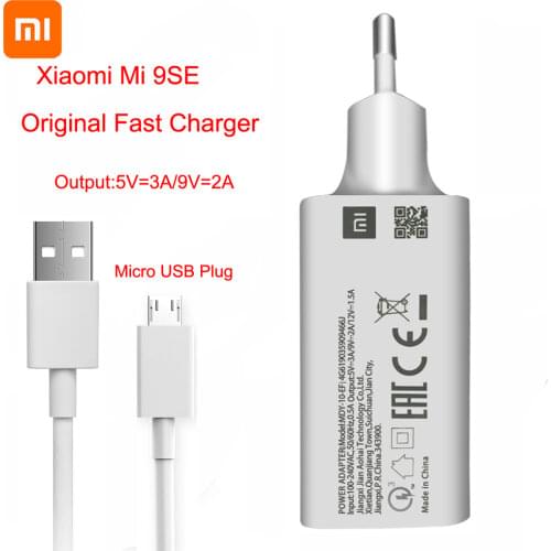 Original Redmi Note 7 QC3.0 Quick USB Wall Charger Micro USB Cable Fast Charge For Mi 9 8 SE CC9 A3 Mix2 Redmi Note 7 6 5 4