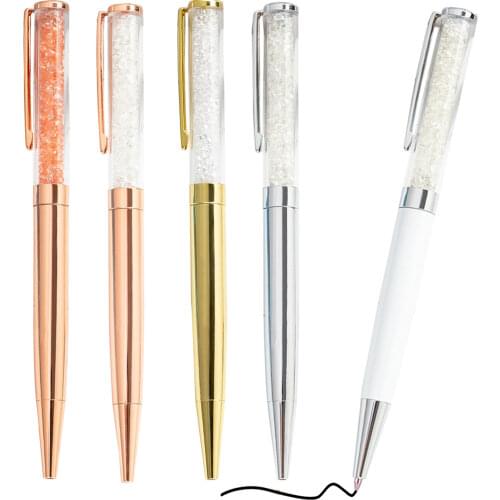10Pcs/lot Crystal Pen Diamond Ballpoint Pens Stationery Ballpen Novelty Gift Office Material School Supplies